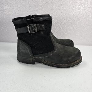 Caterpillar Jace Work Boots Womens 7.5 Wide P90562 Black Leather Steel Toe